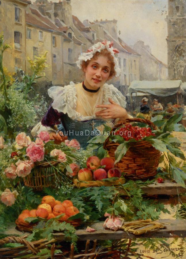 The Flower Seller - 路易斯·玛丽·德·施莱佛